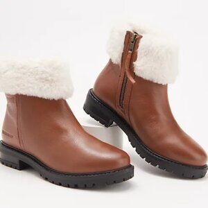 Cougar Waterproof Leather Ankle Boots - Kendal Cognac 7 M Leather New W/O box